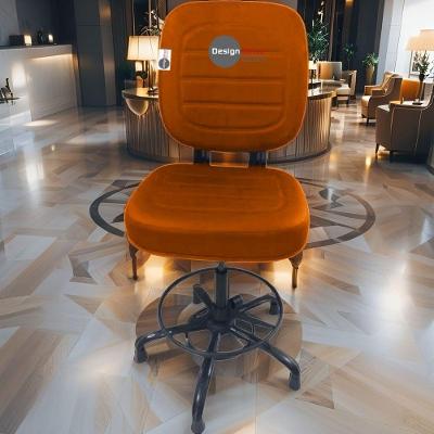 Cadeira Secretária Linha Plus Size Giratória com Aro de Aço Ajustável Caramelo Design Office Móveis