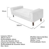 Recamier Baú Félix Solteiro 160 Cm Corano - Doce Sonho Móveis Branco - 3