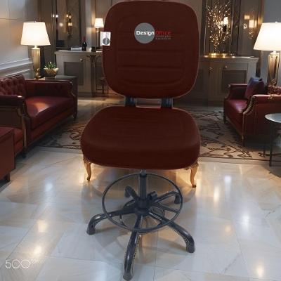 Cadeira Secretária Linha Plus Size Courino Base Giratória Ajustável Até 250kg Vermelho Vinho Design