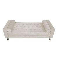 Recamier Baú Félix Solteiro 140 Cm Suede - Doce Sonho Móveis Bege