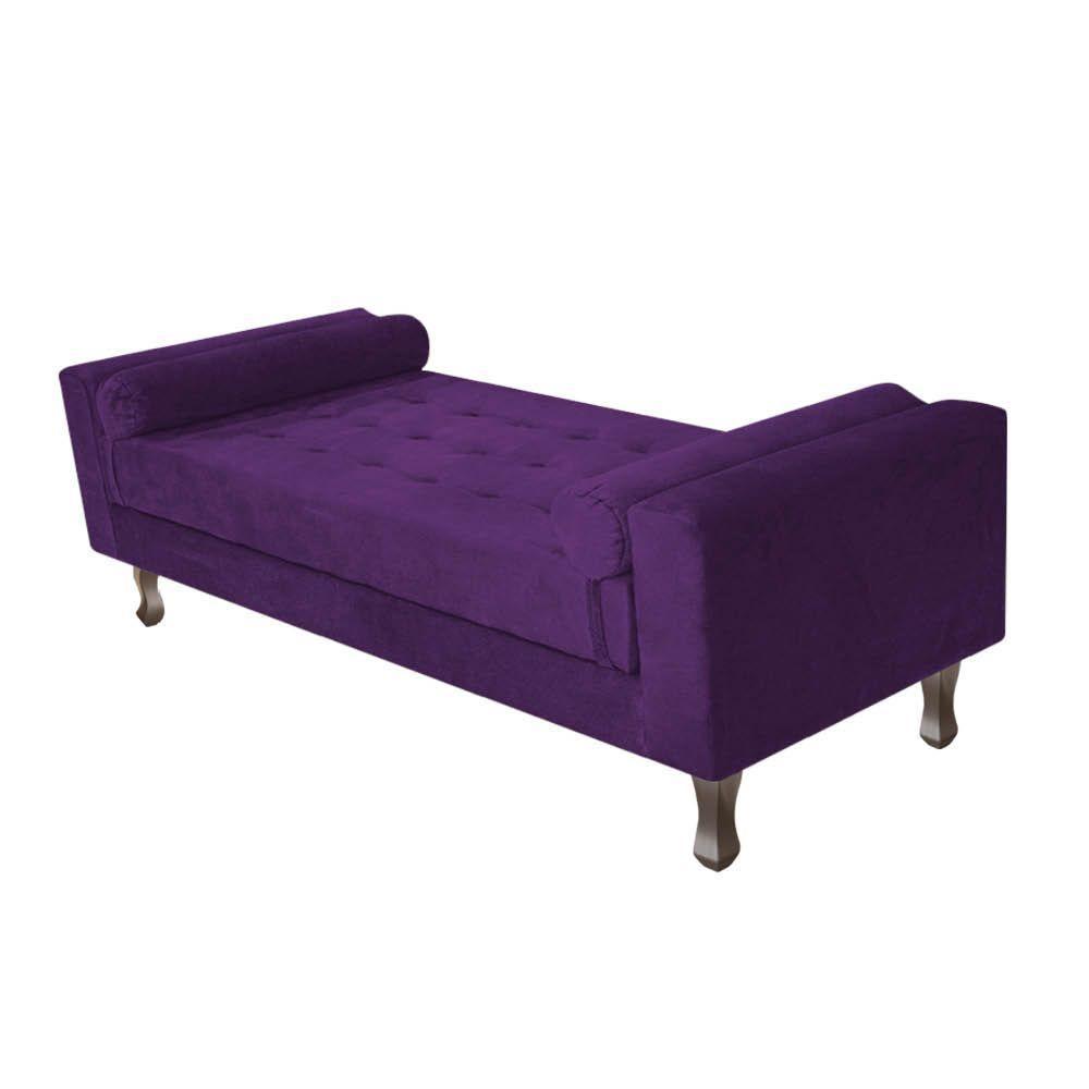 Recamier Baú Félix Solteiro 140 Cm Suede - Doce Sonho Móveis Roxo - 1