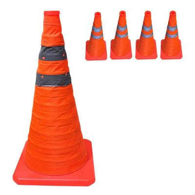 Kit 4 Cones Retráteis SU-CONE3-1 Dobráveis Refletivos 50cm Laranja AB Mídia