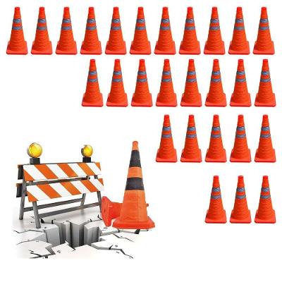 Kit 27 Cones Retráteis SU-CONE2-1 Faixas Refletivas 40cm Laranja AB Mídia