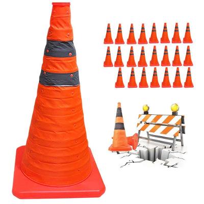 Kit 23 Cones Retráteis SU-CONE2-1 Refletivos 40cm Laranja AB Mídia