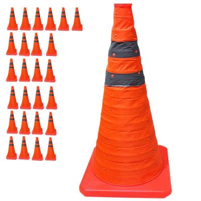 Kit 26 Cones Retráteis SU-CONE2-1 Dobráveis Faixas Refletivas Laranja AB Mídia