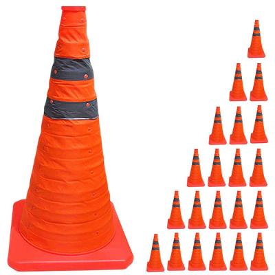 Kit 21 Cones Retráteis SU-CONE2-1 40cm Refletivos Laranja AB Mídia