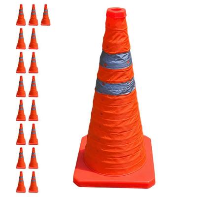 Kit 17 Cones Retrátil Refletivo 70cm Sinalização Laranja AB Mídia