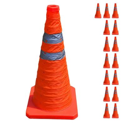 Kit 15 Cones de Trânsito Retrátil Refletivo 70cm Laranja AB Mídia