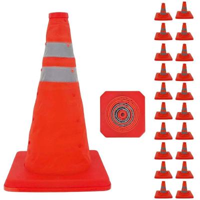 Kit 20 Cones de Trânsito Retráteis 50cm Refletivos Laranja AB Mídia