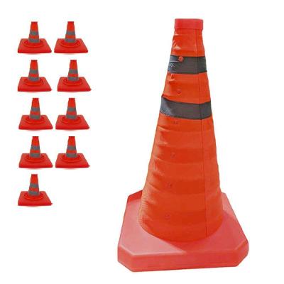 Kit 9 Cones Retráteis SU-CONE1-1 Refletivos 70cm Laranja AB Mídia