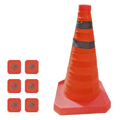Kit 6 Cones Retráteis SU-CONE1-1 Dobráveis Faixas Refletivas 70cm Laranja AB Mídia