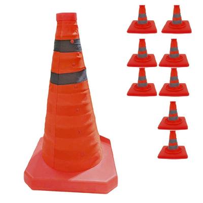 Kit 8 Cones Retráteis SU-CONE3-1 Dobráveis Refletivos 50cm Laranja AB Mídia