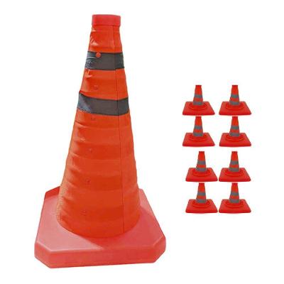 Kit 8 Cones Retráteis SU-CONE1-1 Dobráveis Refletivos 70cm Laranja AB Mídia