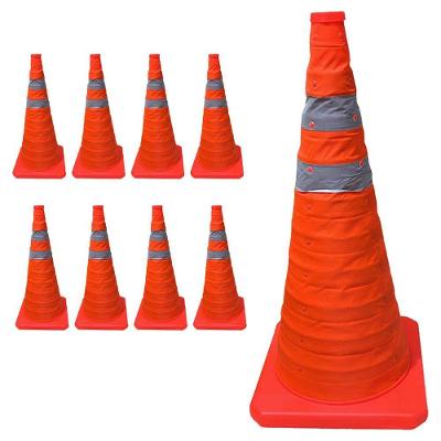 Kit 8 Cones de Trânsito Retráteis SU-CONE2-1 40cm Refletivo Laranja AB Mídia