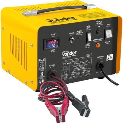 Carregador de Bateria Automotiva 12V CBV 1600 com Carga Rápida e Lenta Voltímetro e Amperímetro