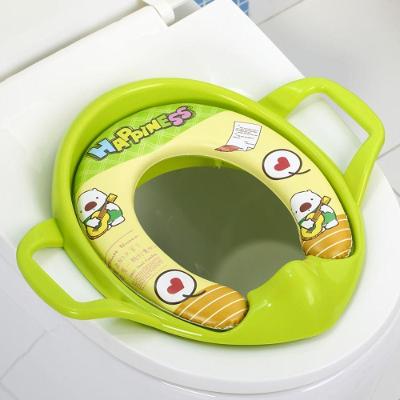 Assento Sanitário Infantil de Treinamento com Alças Acolchoado Verde Kloof