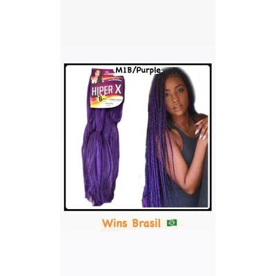 Cabelo Sintético para Tranças Jumbão Pacotão 400g Braids Hiper X Textura Crespa Preto OEM
