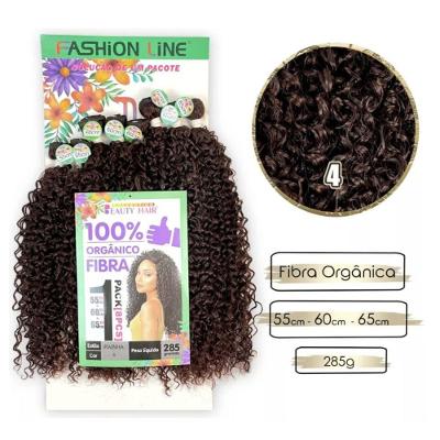 Cabelo Orgânico Cacheado Rainha 65cm com Cachos Definidos Marrom Fashion Line OEM