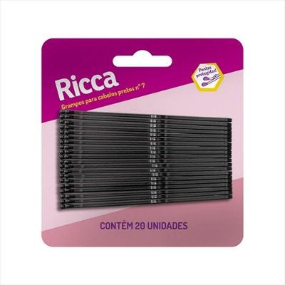 Grampo para Cabelo Preto com 20 un Fixação Segura Pontas Protegidas Resistente à Corrosão Ricca