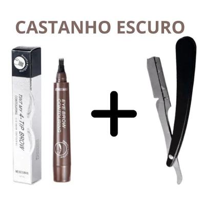 Caneta para Preenchimento de Barba com Navalhete Alta Fixação Castanho Escuro OEM
