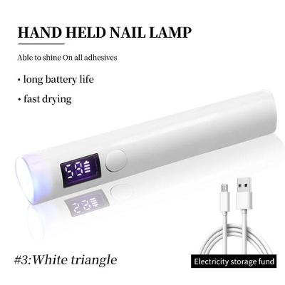 Mini Lâmpada Portátil para Secagem de Unhas UV USB 3W Recarregável Branco Rosa OEM