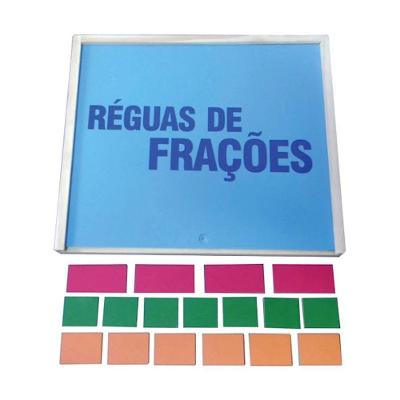 Brinquedo Educativo Réguas de Frações 55 Peças em MDF para Apoio ao Aprendizado Sonho de Criança