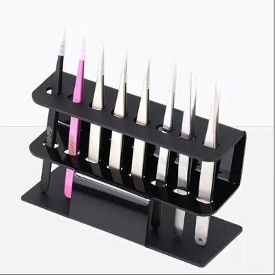 Suporte para Pinças de Cílios com 6 Furos em Acrílico Resistente para Bancada de Alongamento OEM