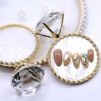 Suporte de Exibição para Fotos de Unhas Disco com Diamante para Nail Art com Strass Dourado OEM