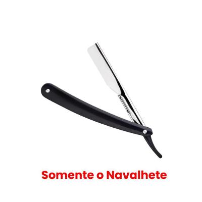 Navalha de Barbear Navalhete Profissional para Barba com 10 Lâminas Descartáveis em Aço Carbono Oem