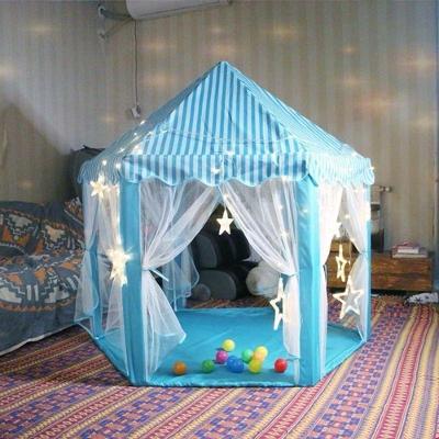 Tenda Infantil Tenda da Princesa Azul+LED com Espaço Interno Amplo Azul OEM