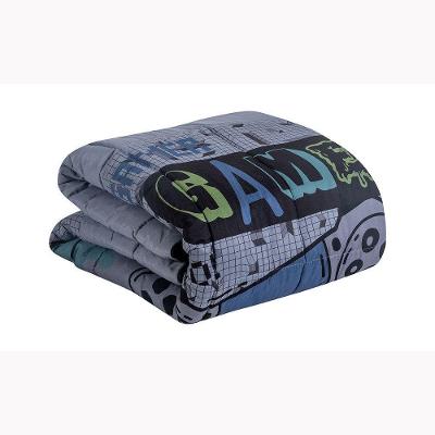 Kit Edredom Game Juvenil Solteiro 5 Peças 100% Poliéster Hipercal 400 Fios Estampado