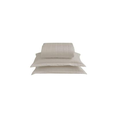 Kit Cobre Leito Matelado Dupla Face Soft Queen 100% Poliéster Microfibra com Porta Travesseiros Bege