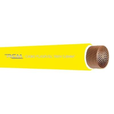 Fio Cabo Flexível 750V 2,5mm para Instalações Elétricas Amarelo RCM Cabos Elétricos