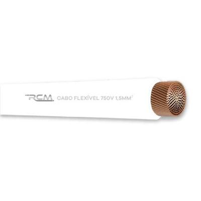 Fio Cabo Flexível 750V 1,5mm Branco para Aplicações Elétricas Diversas RCM Cabos Elétricos