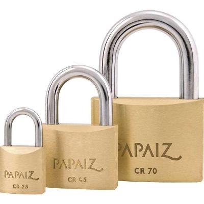 Cadeado de Latão Cr-70 para Portões e Armários Dourado com 2 Chaves Segurança e Robustez Papaiz