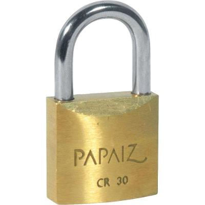 Cadeado de Latão CR-30 para Portões e Armários com Haste em Aço Cementado Papaiz