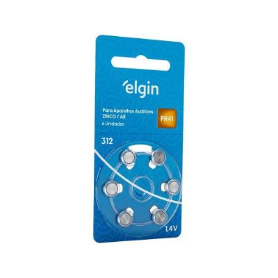 Pilha Auditiva Elgin Tamanho 312 Pr41 1,4v Com 6 Unidades