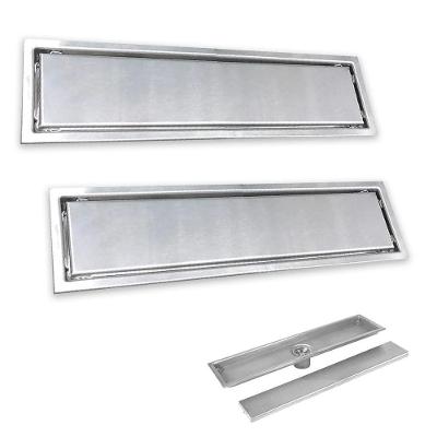 Kit 2 Ralos Lineares Invisíveis BSL3604 40cm Inox Anti Odor AB Mídia