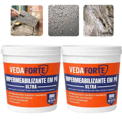 Kit 2 Aditivo Impermeabilizante em Pó Ultra Veda Forte 800g Proteção Contra Umidade