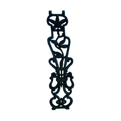 Grade de Ferro Fundido Flor de Lírio Curva Varanda 80x18cm Preto Fundição Unicláudio