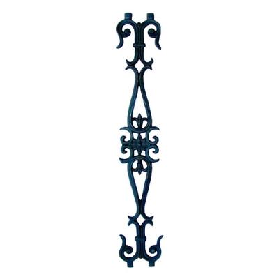 Grade de Ferro Fundido Flor de Liz Reta Varanda Sacada 80x14cm Preto Fundição Unicláudio