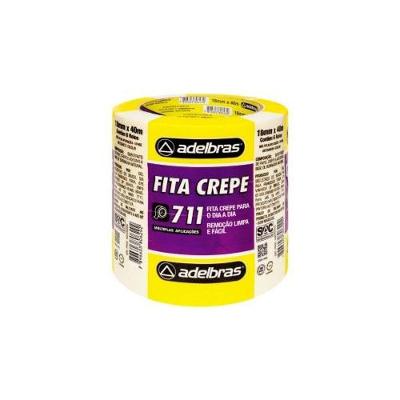 Fita Crepe 711 18mm X 40m para Pintura Imobiliária Que Não Quebra ao Remover Adelbras