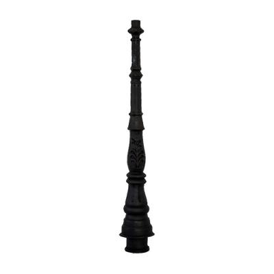 Poste Colonial Jardim N04 em Ferro Fundido 131cm Preto Fundição São Cristóvão