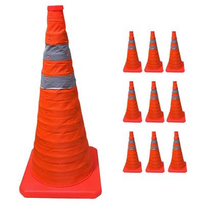 Kit 9 Cones Retráteis SU-CONE2-1 Refletivos 40cm Laranja AB Mídia