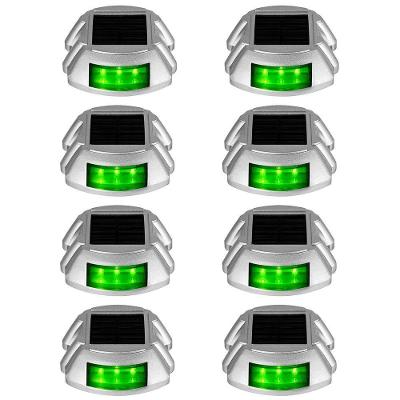Kit 8 Tachas Solares SU-RUA2 Sinalização Viária LED IP68 Cinza AB Mídia