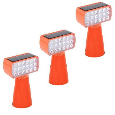 Kit 3 Sinalizadores Solares SU-CONE3 Leds Vermelhos e Azuis 1000m AB Mídia