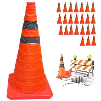 Kit 24 Cones Retráteis SU-CONE2-1 Faixas Refletivas Laranja AB Mídia