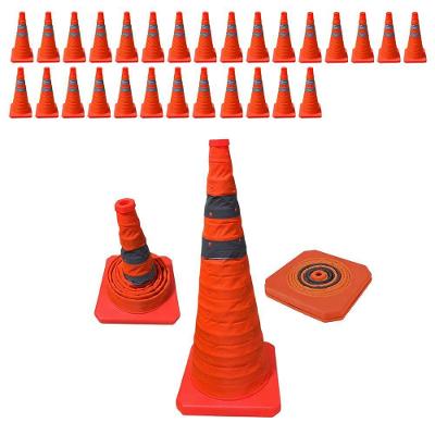 Kit 28 Cones Retráteis SU-CONE2-1 Refletivos 40cm Laranja AB Mídia
