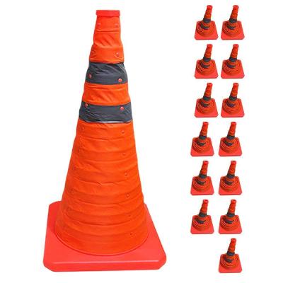 Kit 13 Cones Sinalizadores Retráteis 40cm Refletivos Laranja AB Mídia