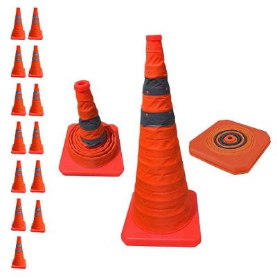 Kit 13 Cones Retrátil Refletivo 70cm Sinalização Laranja AB Mídia